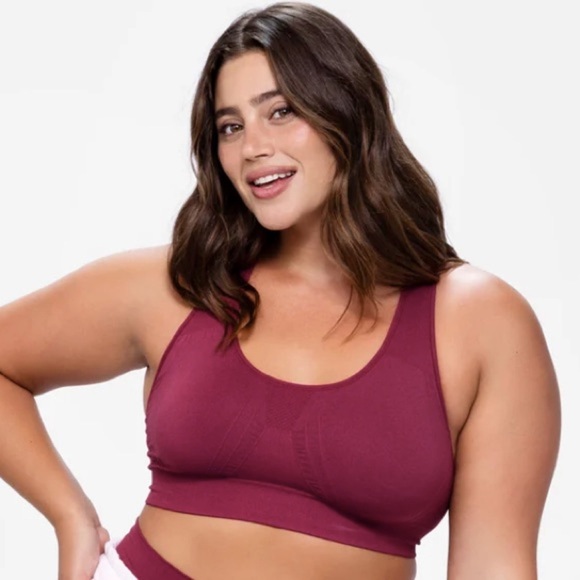 1 New Underoutfit Active Shaping Sports Bra Dark Cherry Sz. 2X (item B) New - Picture 3 of 16